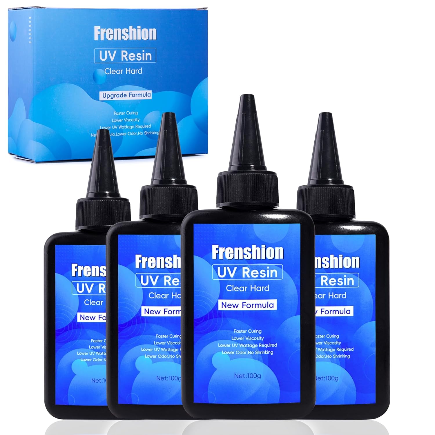 400G UV Resin Upgrade Formula Crystal Clear UV Resin Solar Cure Sunlight Activated Hard UV Resin Kit for Jewellery Earrings Necklace Bracelet Making Casting &amp; Coating and DIY Crafts