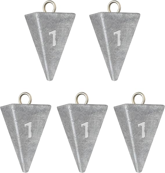 BLUEWING Pyramid Sinkers Lead Fishing Weights 1oz,2oz,3oz,5oz,8oz,10oz,12oz,16oz,32oz for Saltwater