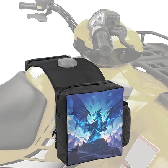 ATV Tank Top Bag Motorcycle Saddle Bags USA Flag Bald Eagle Design Snowmobile Hanging Storage Saddle Bag Waterproof UTV Cargo Pocket Universal All