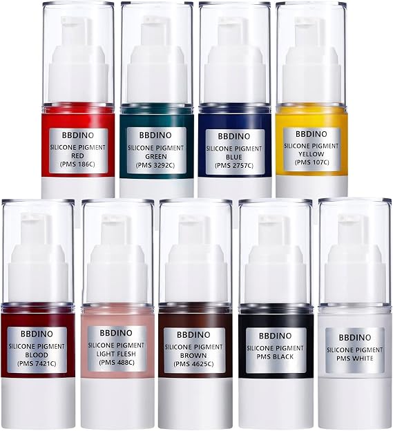 BBDINO Liquid Silicone Pigments Set of 9 Colors Real High Concentrated