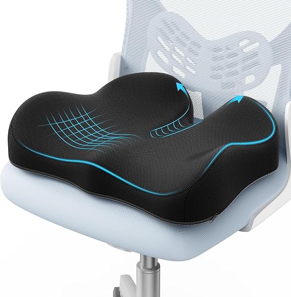A-Pce Ergonomic Seat Cushion, Non-Slip Seat Cushion for Office Chair, Black