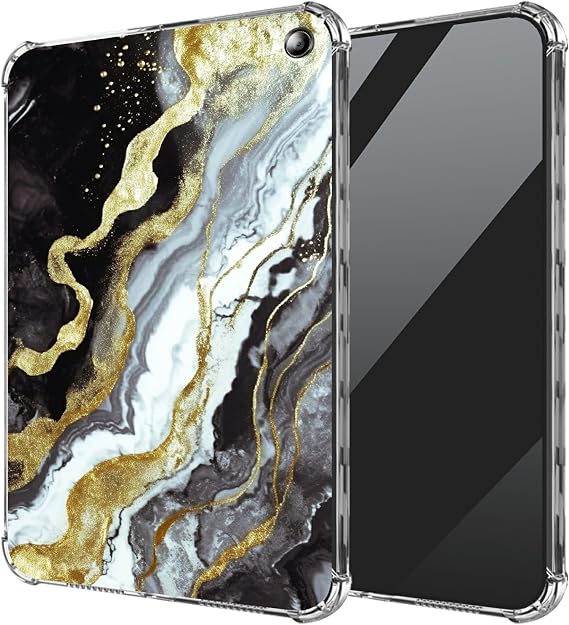 Case for Fire Max 11 2023,Black Gold Marble