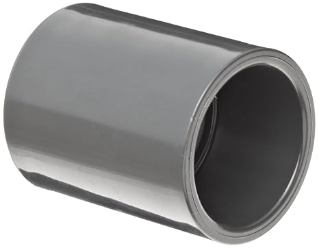 PVC Pipe Fitting, Coupling, Schedule 80, Gray, 1" x 1/2" Slip Socket