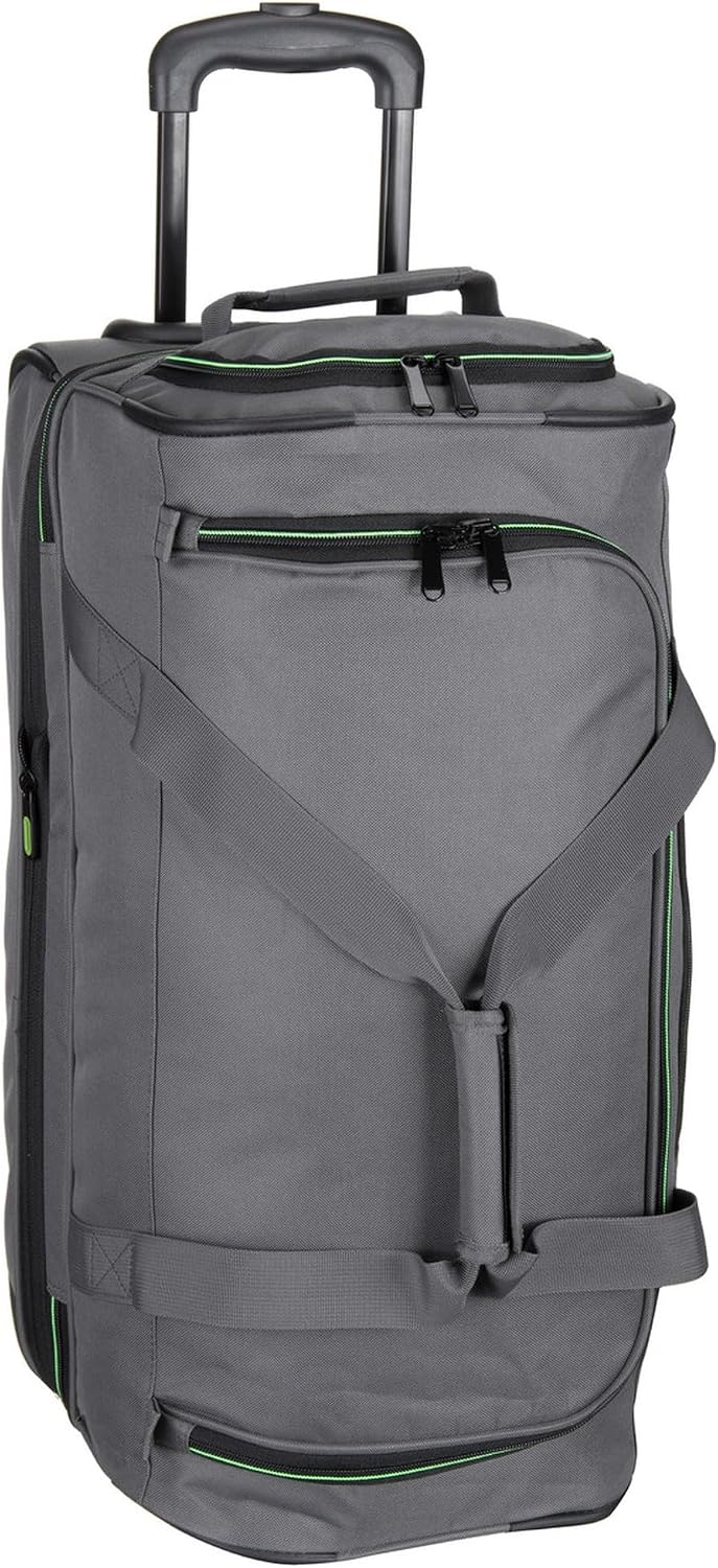 travelite trolley travel bag with wheels medium size, expandable, BASICS, soft luggage trolley bag with expandable fold, 55 cm, 51 - 64 liters