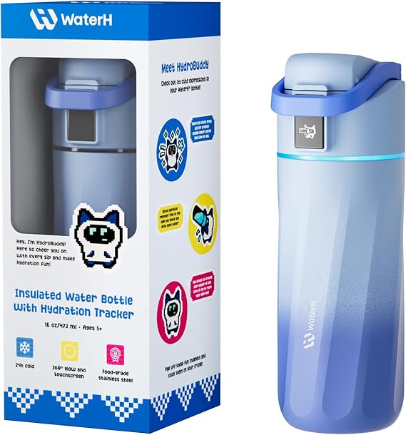 WATERH BOOST Kids Smart Water Bottle with Reminder & Tracker, 16oz