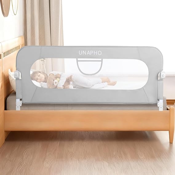 40 Inch Bed Rail for Toddlers,Swing Down Kids Bed Rails Guard for Twin,Full,Queen,Bunk Size Bed,Extra Tall Child Bed Rail Guard with Reinforced Anchor Safety System,40" L x 31" H,Grey
