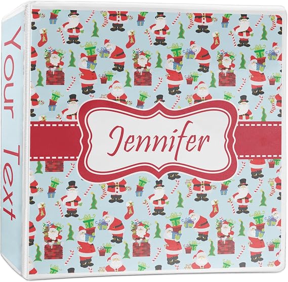 Personalized Santa and Presents 3-Ring Binder - 2 inch