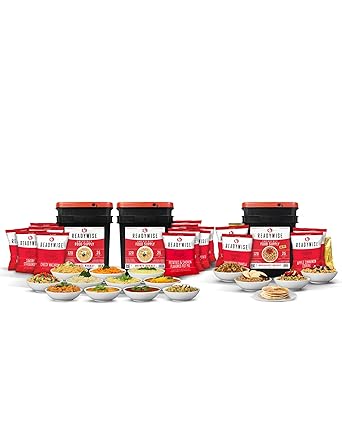 ReadyWise Emergency Food Supply - 360 Servings, 3 Buckets, Freeze Dried &amp; Dehydrated Package of Long Term Meals, Survival Kit for Camping, Prepper Food Storage Supplies, up to 25 Year Shelf Life
