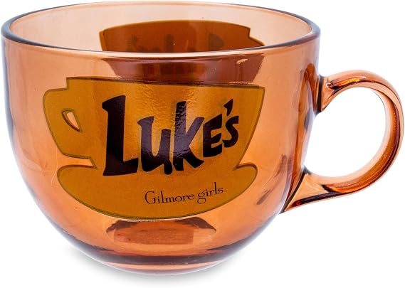 Silver Buffalo Gilmore Girls Luke's Diner Glass Mug | Large Coffee Cup For Espresso, Tea, Mocha | Holds 16 Ounces