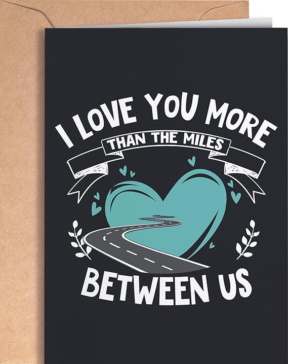 Long Distance Card for boyfriend, girlfriend, wife, husband... | Original card with envelope for long distance relationship or friendship | Unique present for someone who is going away