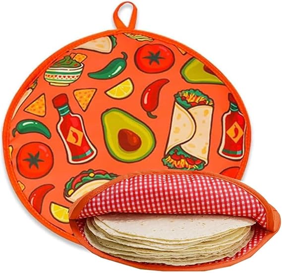 12 Inch Tortilla Warmer Pouch Microwavable Tortilla Warmer Bag Tortilla Holder Warmer Pouch Insulated Bag Microwave Tortilla Heater Pouch Insulated Heat Keeper for Corn, Flour Taco, Burrito