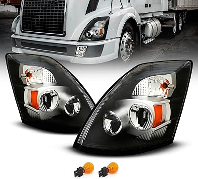 AmeriLite Chrome [Extreme LED HighLow Beam] 6000K Replacement Headlights Set For Volvo 2004-2018 VNLVNX - Driver and Passenger