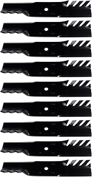USA Mower Blades (9 CMB185BP Toothed Extra High Lift Blade Fits Bobcat 11211102 272254302 32022A WM132022 Length 18 in. Width 3 in. Thickness .250 in. Center Hole 5/8 in. 36 in. and 52 in. Deck