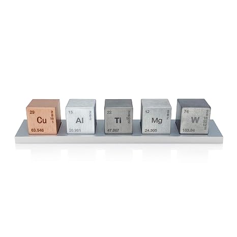 MIDWEST TUNGSTEN SERVICE Element 1 inch Cube Set (Tungsten/Copper/Titanium/Aluminum/Magnesium)