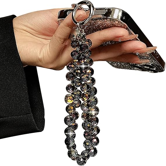 TENOC Beaded Phone Wrist Strap, Black