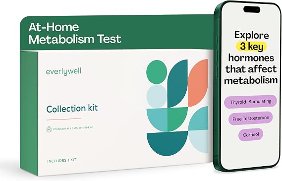 Everlywell At-Home Metabolism and Stress Hormone Test Kit - Measures Cortisol and Other Hormones - CLIA-Certified Lab Results Within Days - for Men and Women Ages 18 Plus
