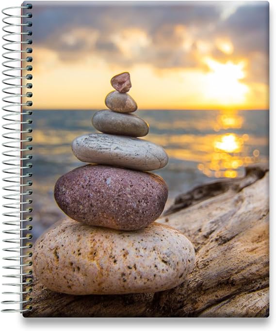 Planner 2026-2027 - Daily Weekly and Monthly Calendar with Stickers, Tabs, Pocket & Thick Paper - 15 Month Academic Year - Spiral Bound 8.5x11 Hardcover - A6J7 - Zen Sunset