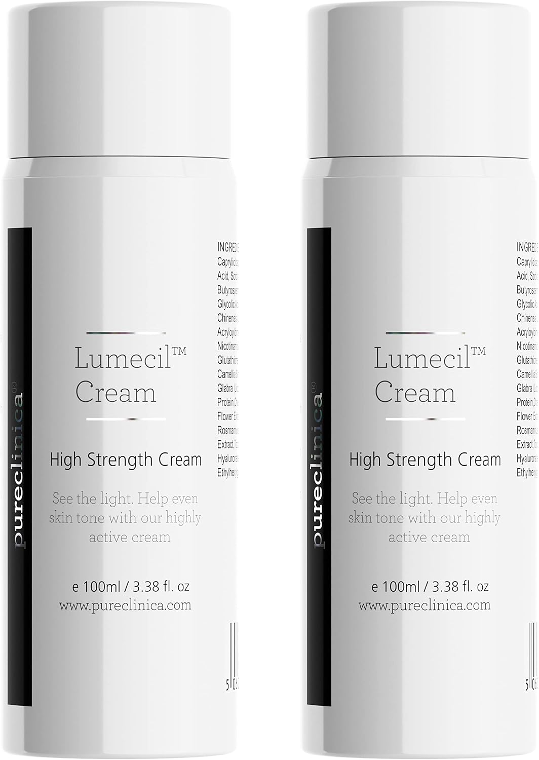 Lumecil Skin Lightening Cream 100ml x 2 bottles. From brown to white with the most effective and No.1 rated skin whitening solution. Achieve many shades lighter/whiter