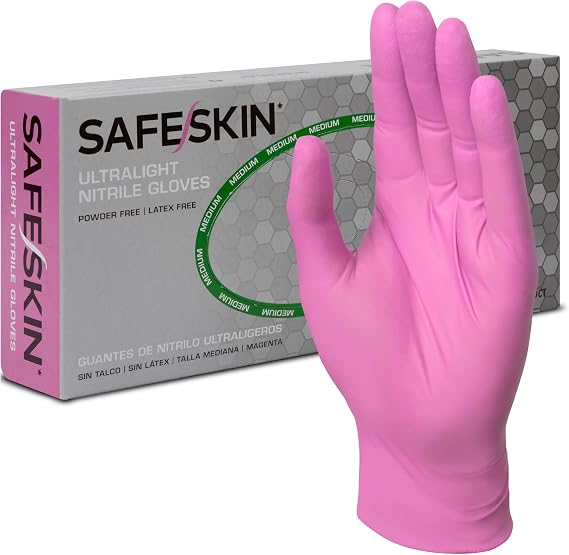 SAFESKIN Ultralight Disposable Nitrile Gloves - 2.0 Mil - Powder Free, Latex Free, All Purpose, Food Prep, Cooking, Cleaning