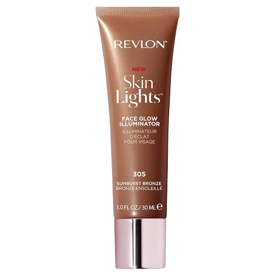 Liquid Bronzer by Revlon, Skinlights Face Makeup, Face Glow Illuminator, Sunburst Bronze, 1 Fl Oz
