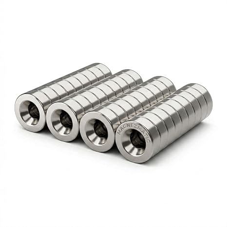 Neodymium Countersunk Disc Magnets 3/8 x 1/8 inch (10x3mm) N52 36 Pack
