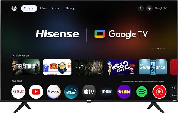 Hisense 65-Inch Class A6 Series 4K UHD Smart Google TV with Alexa Compatibility, Dolby Vision HDR, DTS Virtual X, Sports & Game Modes, Voice Remote, Chromecast Built-in (65A6H),Black