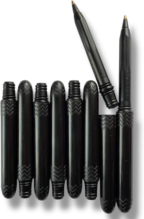 The USA Made Pocket Pen 8 Pack compact, affordable, lightweight, EDC black ink ballpoint pen waterproof and floats carries small, writes big (Black)