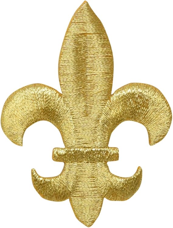 Gold Fleur De Lis - Embroidered Iron on Patch