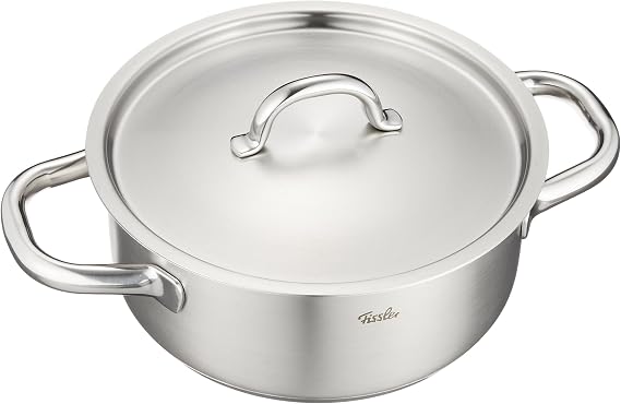 Fissler 33-120-20 Two-Handled Pot, Stainless Steel Pot, 7.9 inches (20 cm), Family Line, Casserole Gas Stoves/Induction Compatible, Anhydrated Cooking, 3-Layer Bottom, Oven Cooking, Dishwasher Safe