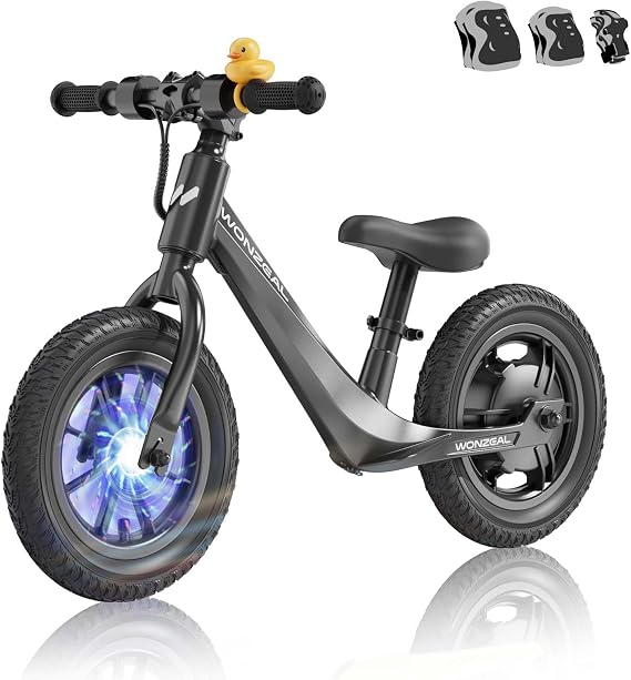 Electric Balance Bike for Kids Ages 3-5,150W Toddler Balance Bikes with12 inch Pneumatic Tire, Adjustable Seat, Electric Bike for Kids Ages 3-5
