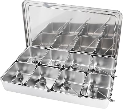 Seasoning Rack, Spice Jar Condiment Box, Reusable Aluminium Alloy Multipurpose for Restaurant Home