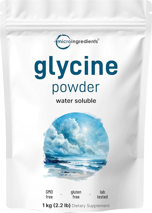 Micro Ingredients Glycine Powder, 1KG (2.2 Pounds), Glycine 1000mg Per Serving, Water Soluble and Product of USA