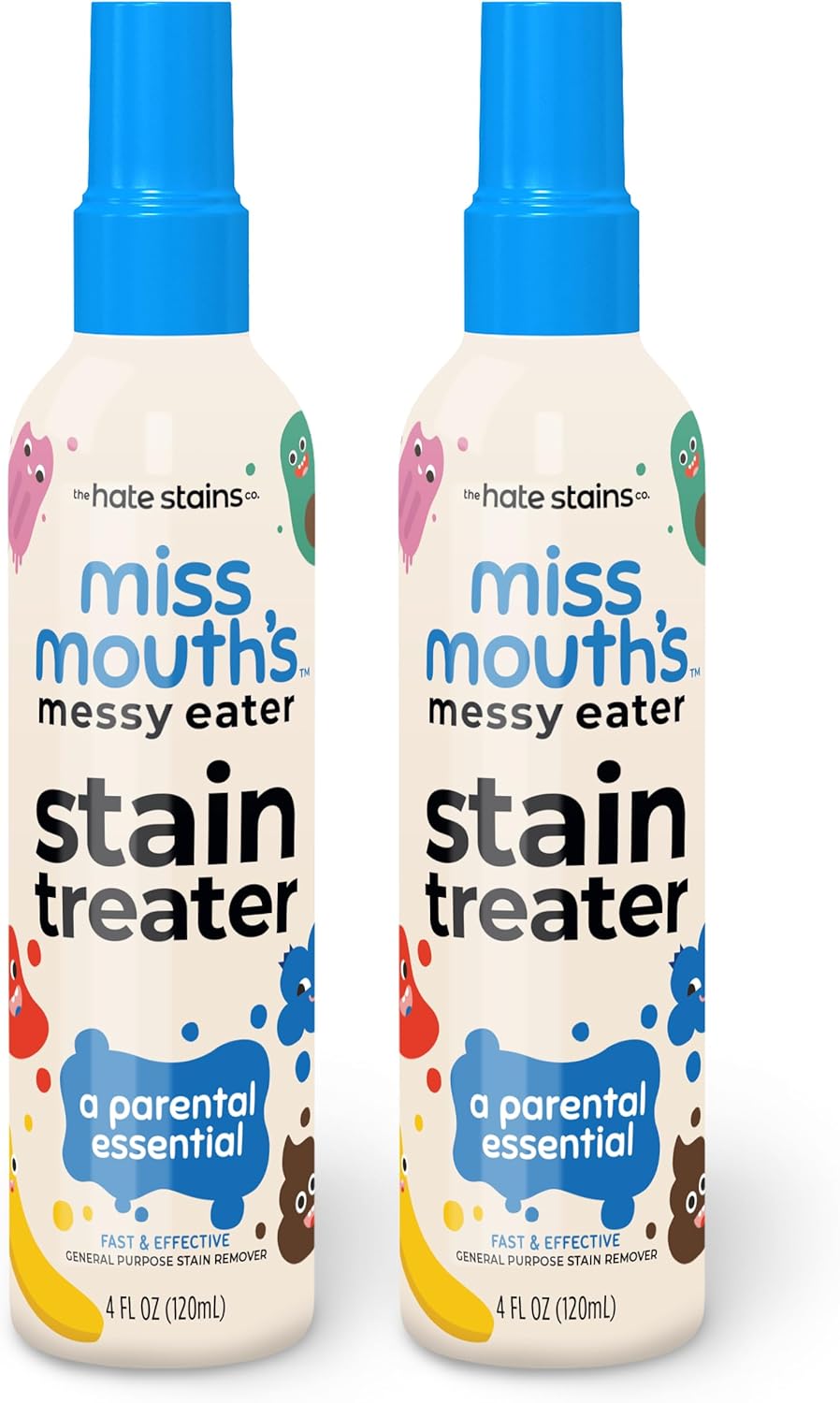 Miss Mouth's Messy Eater Stain Treatment Spray 120ml Stain Remover Newborn Baby No Dry Clean Food Grease Coffee Laundry Underwear Fabric
