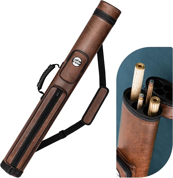 Trymaker Snooker Cue Case, Pool Cue Case for 2-Piece Cue (Not for 3/4 Cues), Made of Faux Leather Snooker Accessories