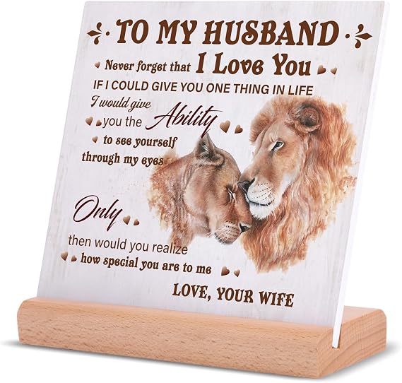 Niyewsor Husband Christmas Gifts, Husband Birthday Gift, To My Husband Plaque, Christmas Card for Husband, Husband Gifts on Anniversary, Birthday Gifts for Husband from Wife