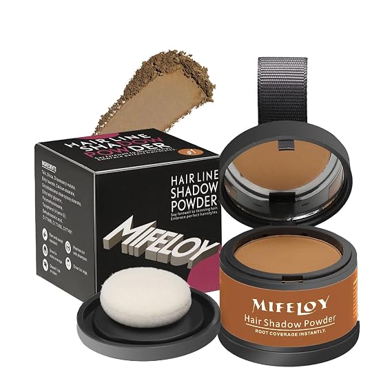 Root Coverage for Women Men, Cover Up Hair Color for Grays, Root Touch Up Powder, Roots Concealer for Beard Line Eyebrow, Instantly Shadow Powder for Thinning Grey Hairline, Light Brown