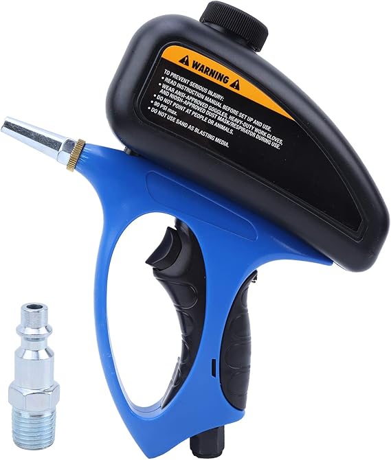 Sand Portable Manual Sandblasting Gun Handheld Pneumatic Sand Gun for Remove Rust Paint Scale and Grime on Surfaces