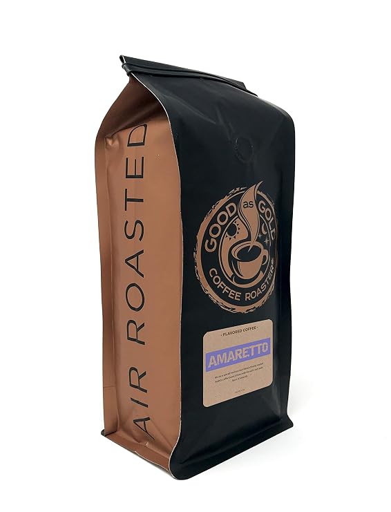 Good As Gold Coffee Roasters - Amaretto Flavored Whole Bean Coffee, 12 Oz