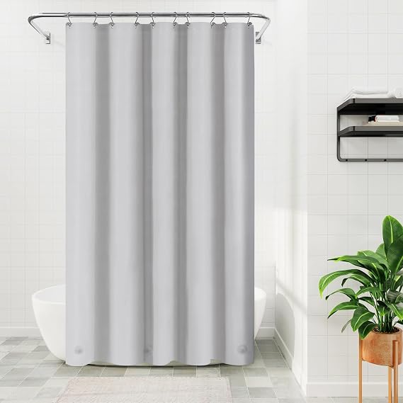 Barossa Design 54W x 78H Stall Shower Curtain Liner Silver Gray