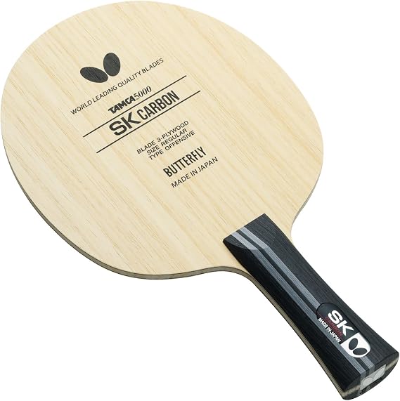 Butterfly SK Carbon Table Tennis Blade - TAMCA 5000 Carbon Fiber Blade - Professional Butterfly Table Tennis Blade - Available in FL and ST Shakehand Handle Styles - Made in Japan