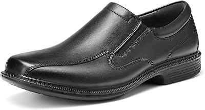HEEZ Mens Loafers, Split Leather Oxford Dress Shoes for Men, Formal Casual Business Shoes