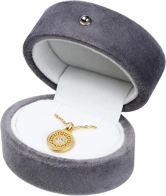 Velvet Jewelry Gift Box Earring Necklace Pendant Gift Boxes Jewelry Storage Display Case for Valentine's Day Anniversary Engagement