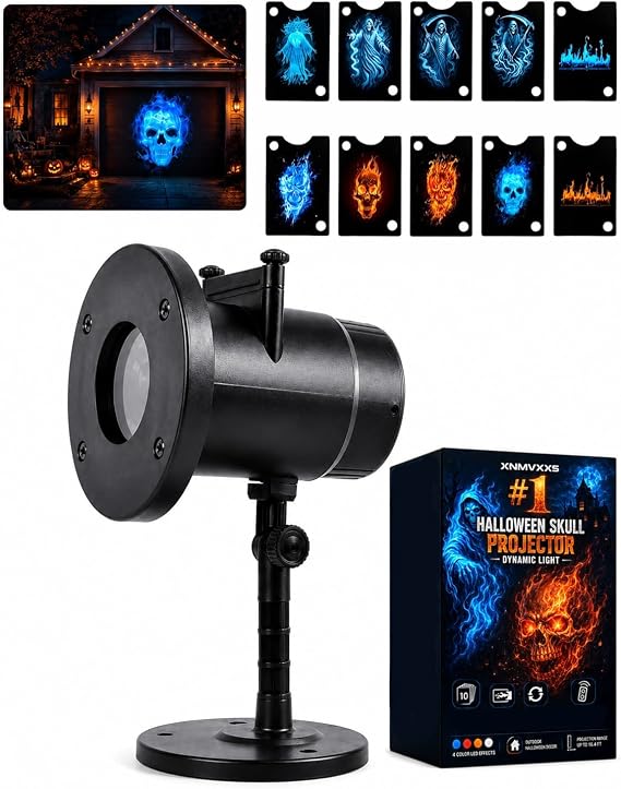 Halloween Skull Dynamic Light 10 Unique HD Projection Patterns
