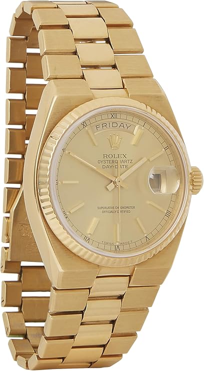 Pre-Loved 18K Yellow Gold Oyster Quartz Day-Date 19018 36mm, Gold