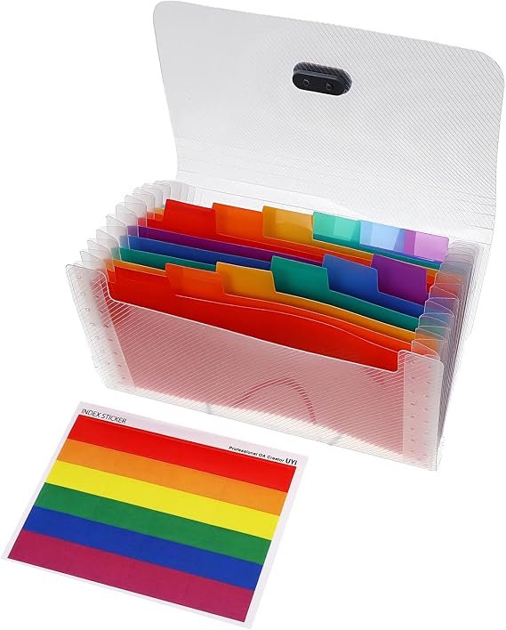 13 Pocket A6 Receipt Organizer Small Accordion Folder A6 Mini Accordion File Organizer Expanding File Folder for Small Business Coupon Organizer Check Coupons Organizer Colorful