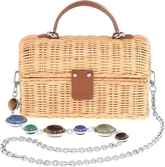 Isla Wicker Basket Semi-Precious Stones