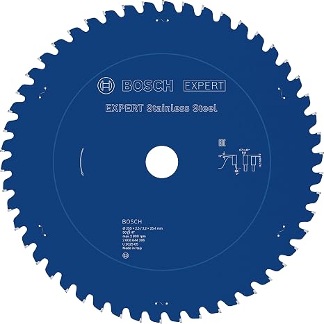 Bosch dairesel testere bıçağı Expert Stainless Steel, 255 x 25,4 X 2,5 mm, diş sayısı 50 için, 1 adet, 2608644286