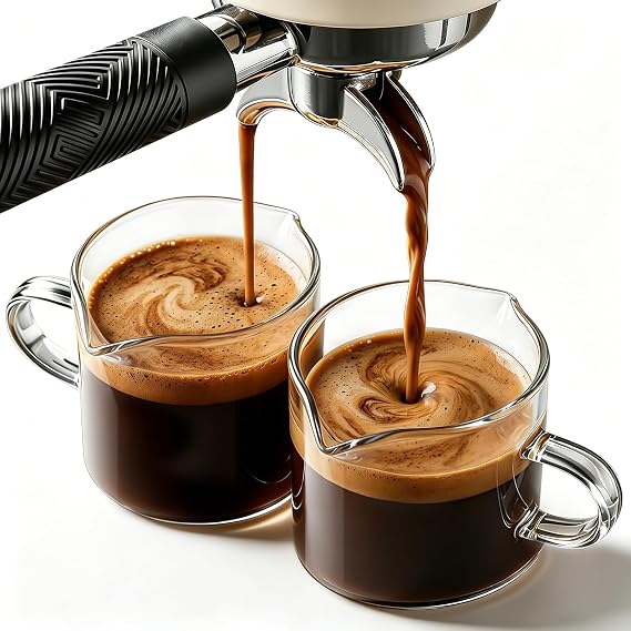 4oz Espresso Cups with Handle and Double Spout 2pcs,Coffee Bar Accessories