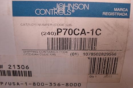Johnson Controls P70ca-1c P70ca-1c Spdt Pressure Control 20/100# Diff