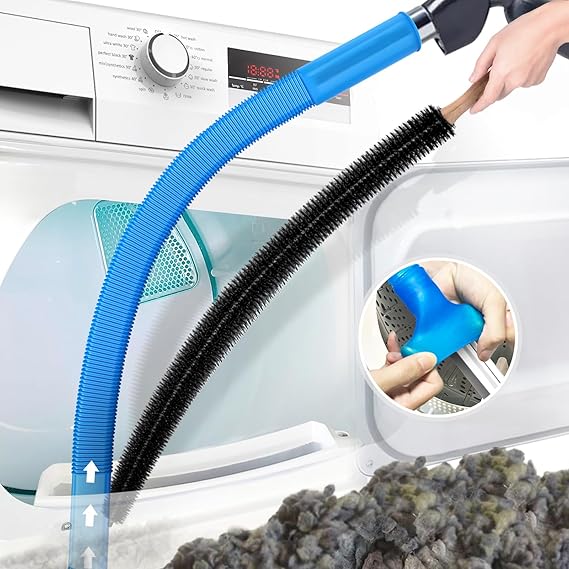 PetOde 2Pcs Dryer Vent Cleaner Kit Universal Vacuum Hose Attachment & Brush